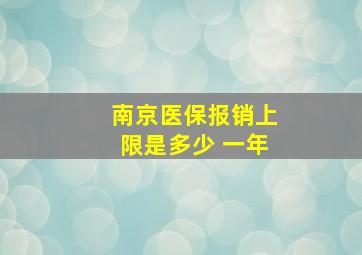 南京医保报销上限是多少 一年